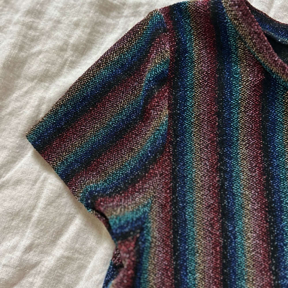 Love Culture Multicolor Striped Short Sleeve Tee - Picture 7 of 8